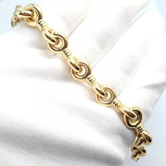 Vintage Estate Chunky 18k Yellow Gold Bracelet 8" 37g - Picture 8 of 10